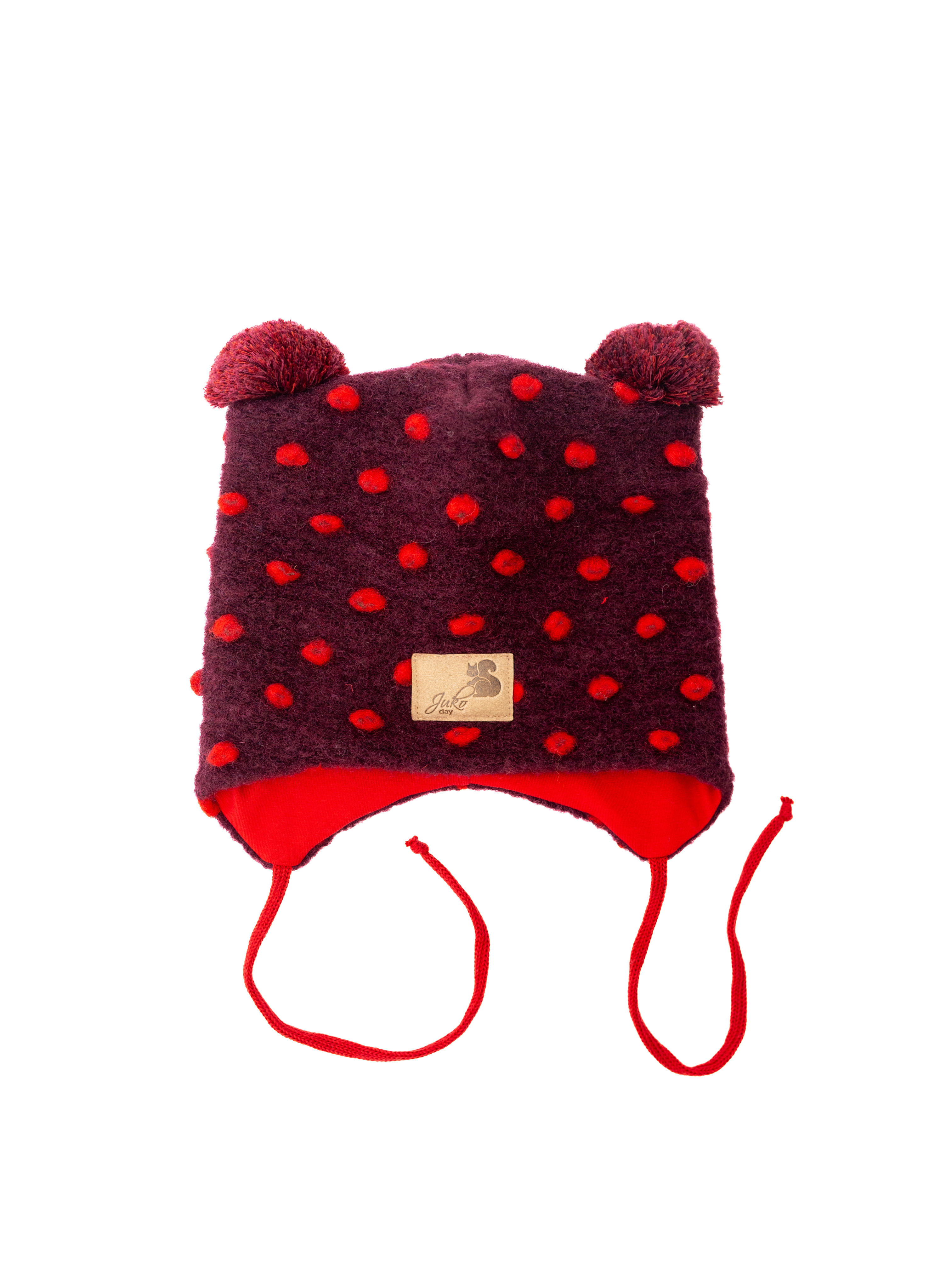 Vaikiška žieminė kepurė su vilna ir dviem siūliniais bumbulais - Jukoday