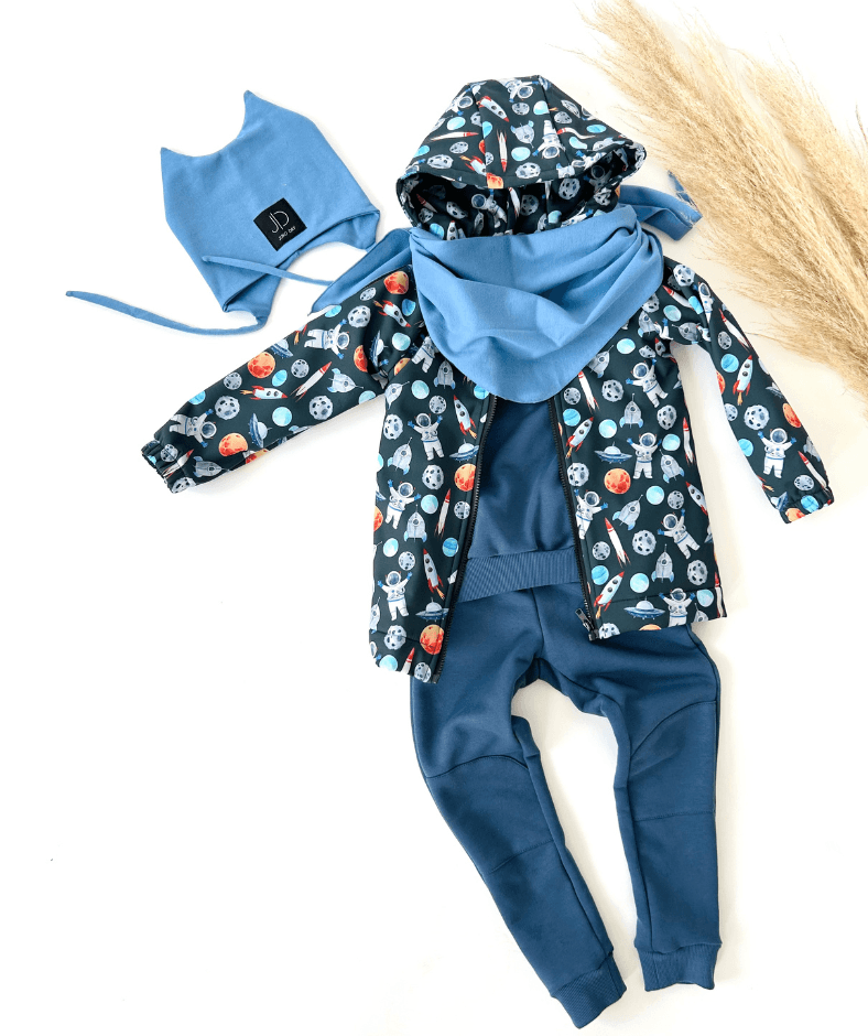Vaikiškas pavasarinis / rudeninis lietpaltis "Kosmonautai" - Jukoday