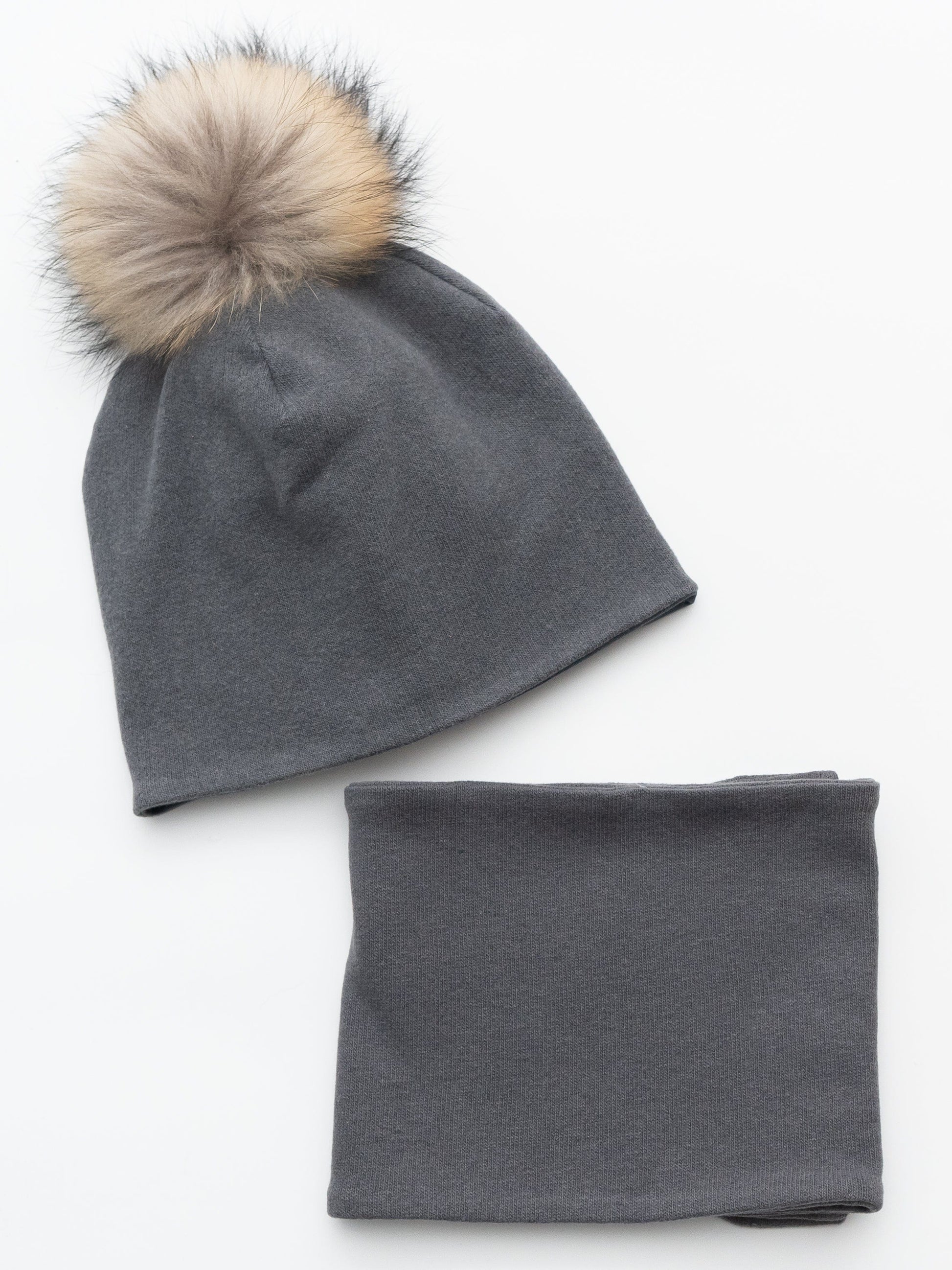 Žieminės kepurės su bumbulu ir šaliko komplektas suaugusiems - Jukoday