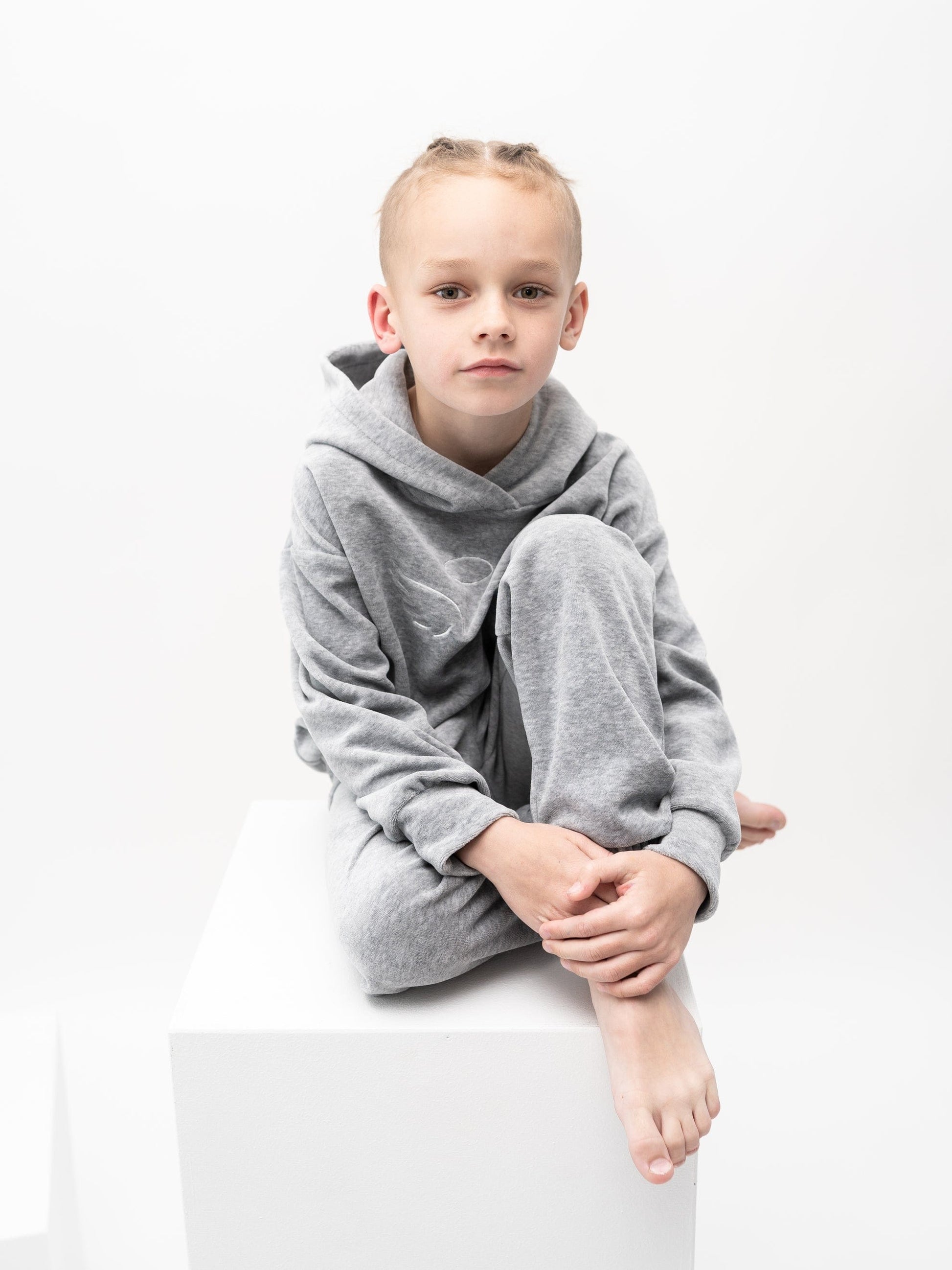 Vaikiškas, veliūrinis laisvalaikio kostiumėlis "Nice grey" - Jukoday