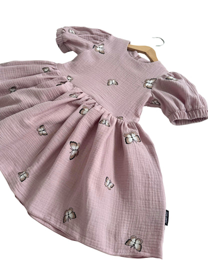 Children's summer muslin dress "Butterfly dance" 