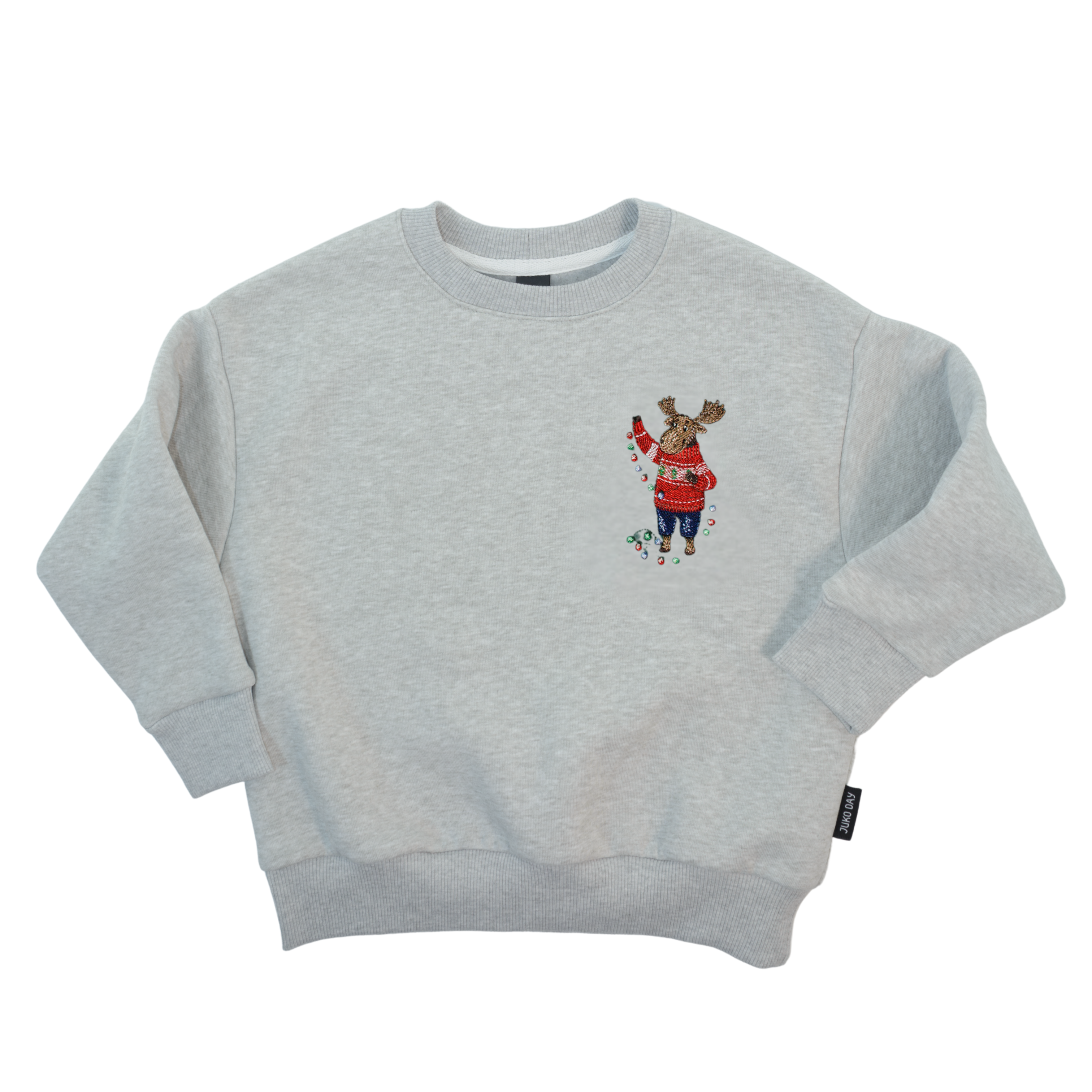 Šviesiai pilko melanžo spalvos kalėdinis džemperis | SUSIKOMPLEKTUOK VISAI ŠEIMAI