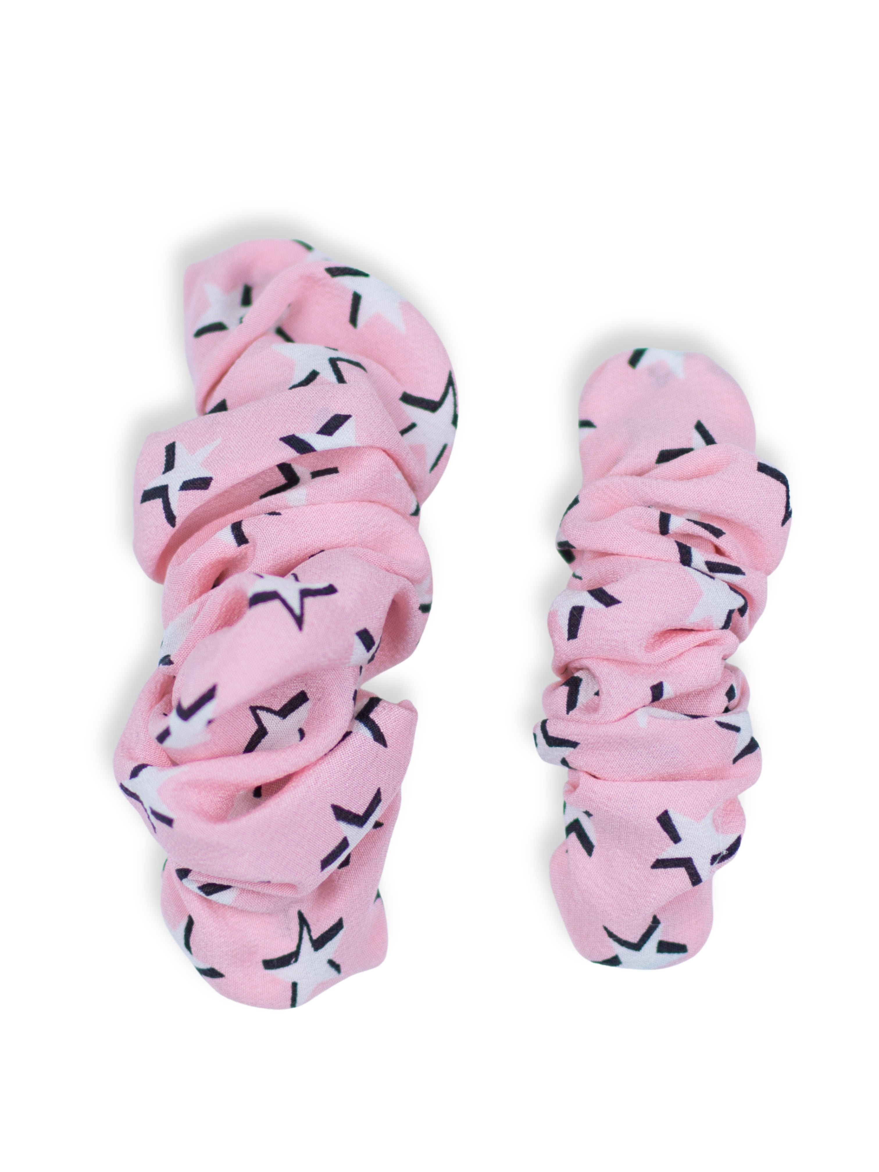 Plaukų segtukas-kruasanas "Pink stars"