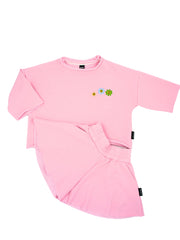 Vasarinis baby pink spalvos vaikiškas kostiumėlis