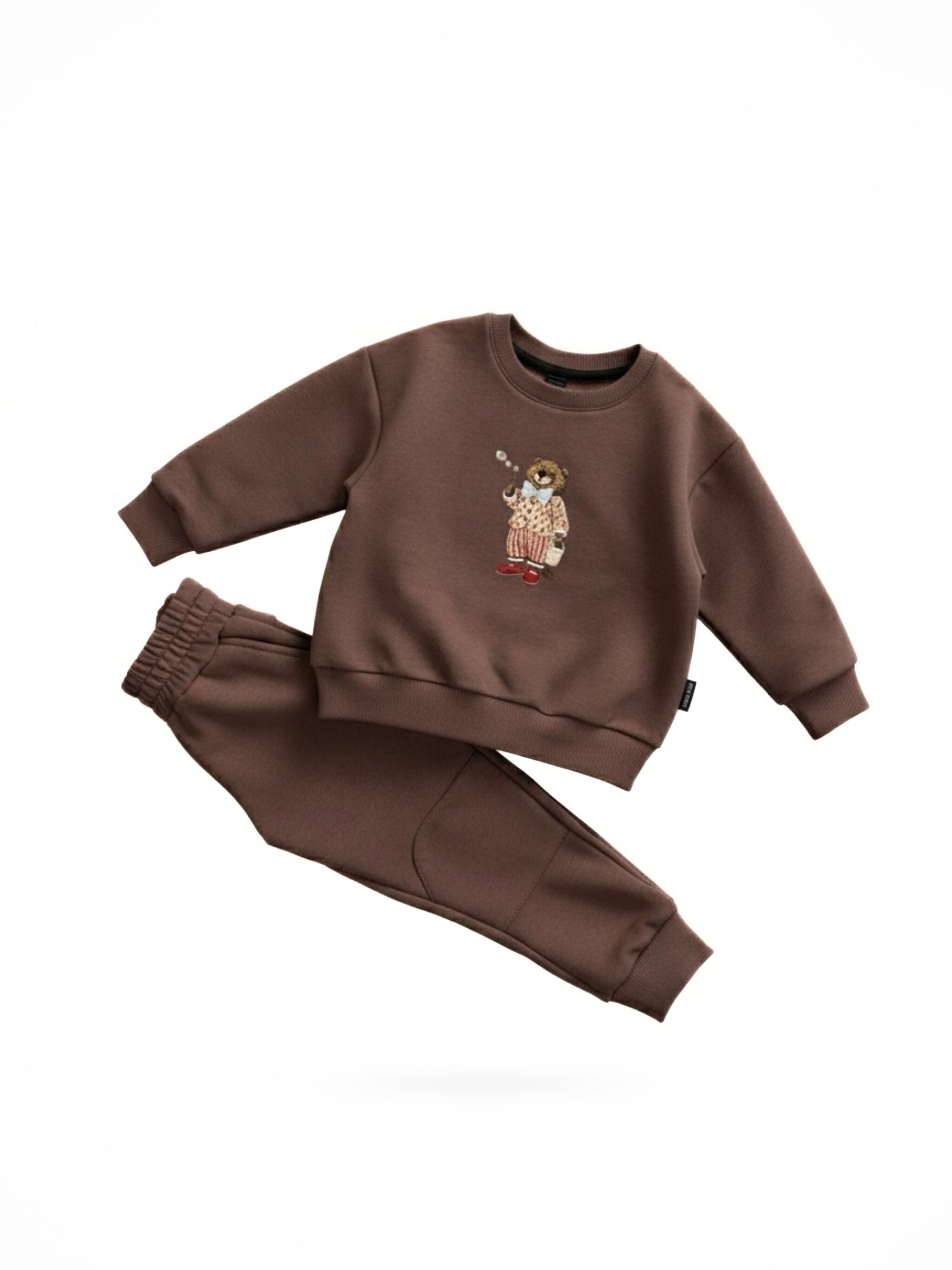 Šokolado spalvos vaikiškas laisvalaikio komplektas | "Bebriukas"