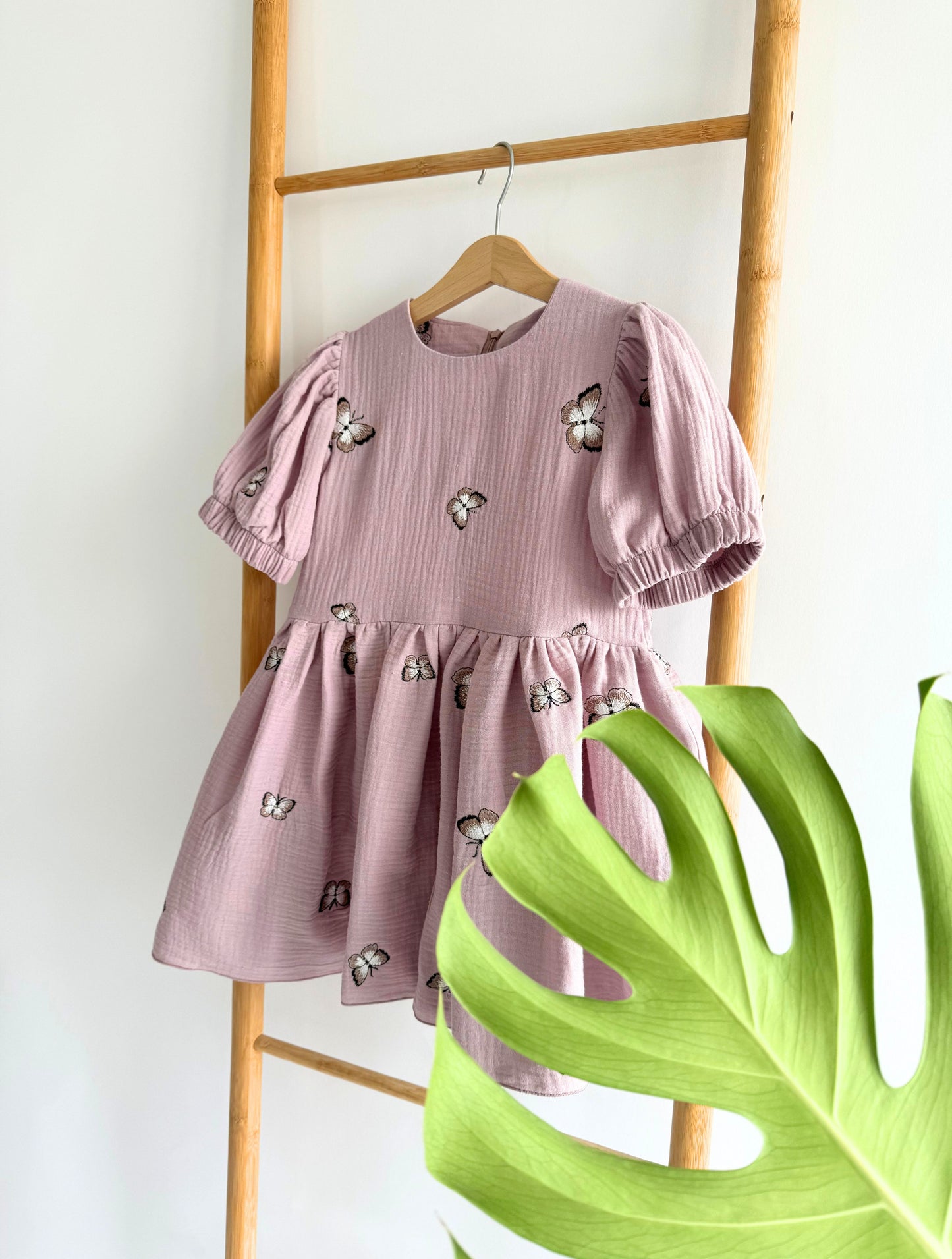 Children's summer muslin dress "Butterfly dance" 