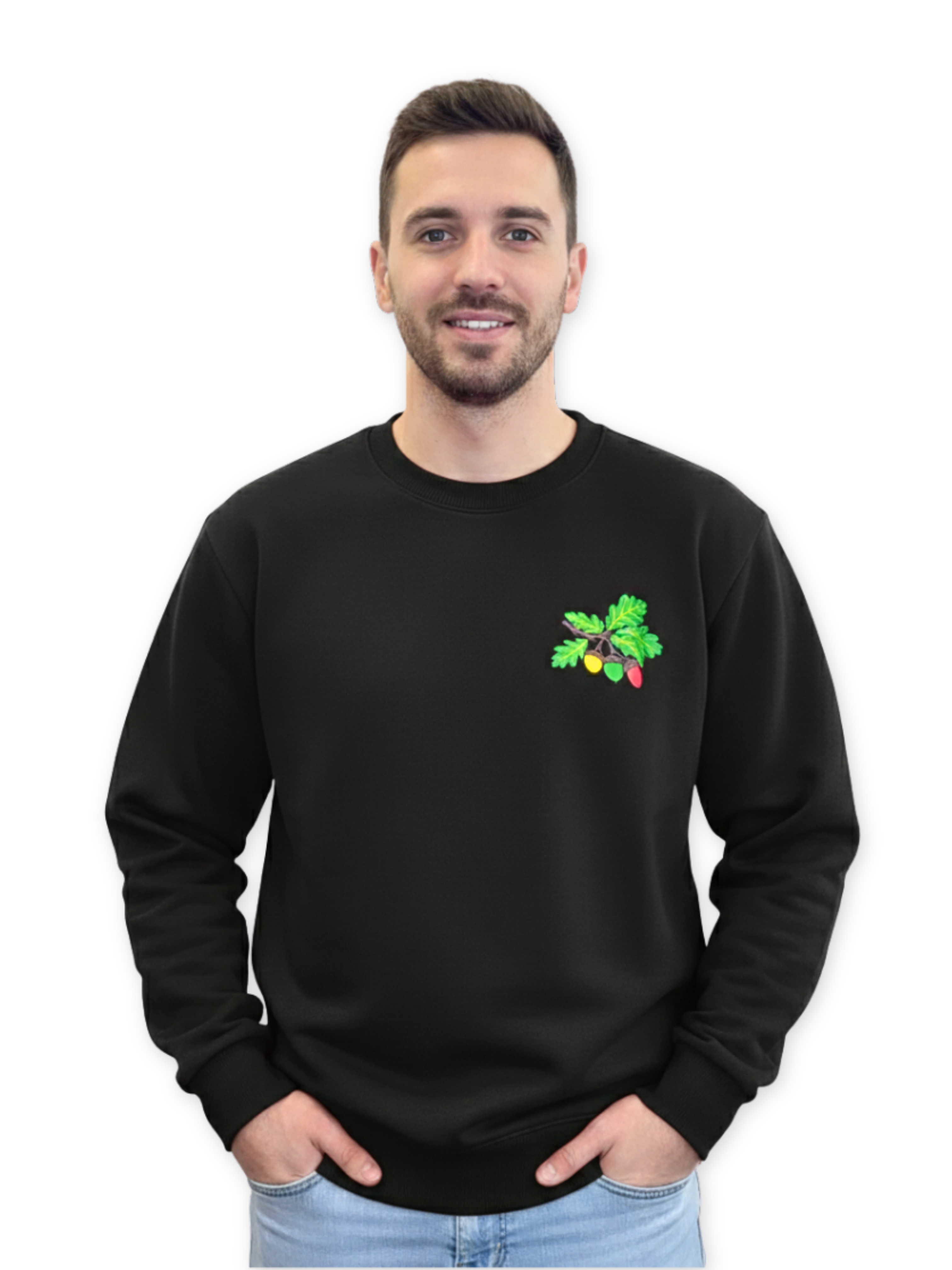 Juodas džemperis su Lietuvos trispalve