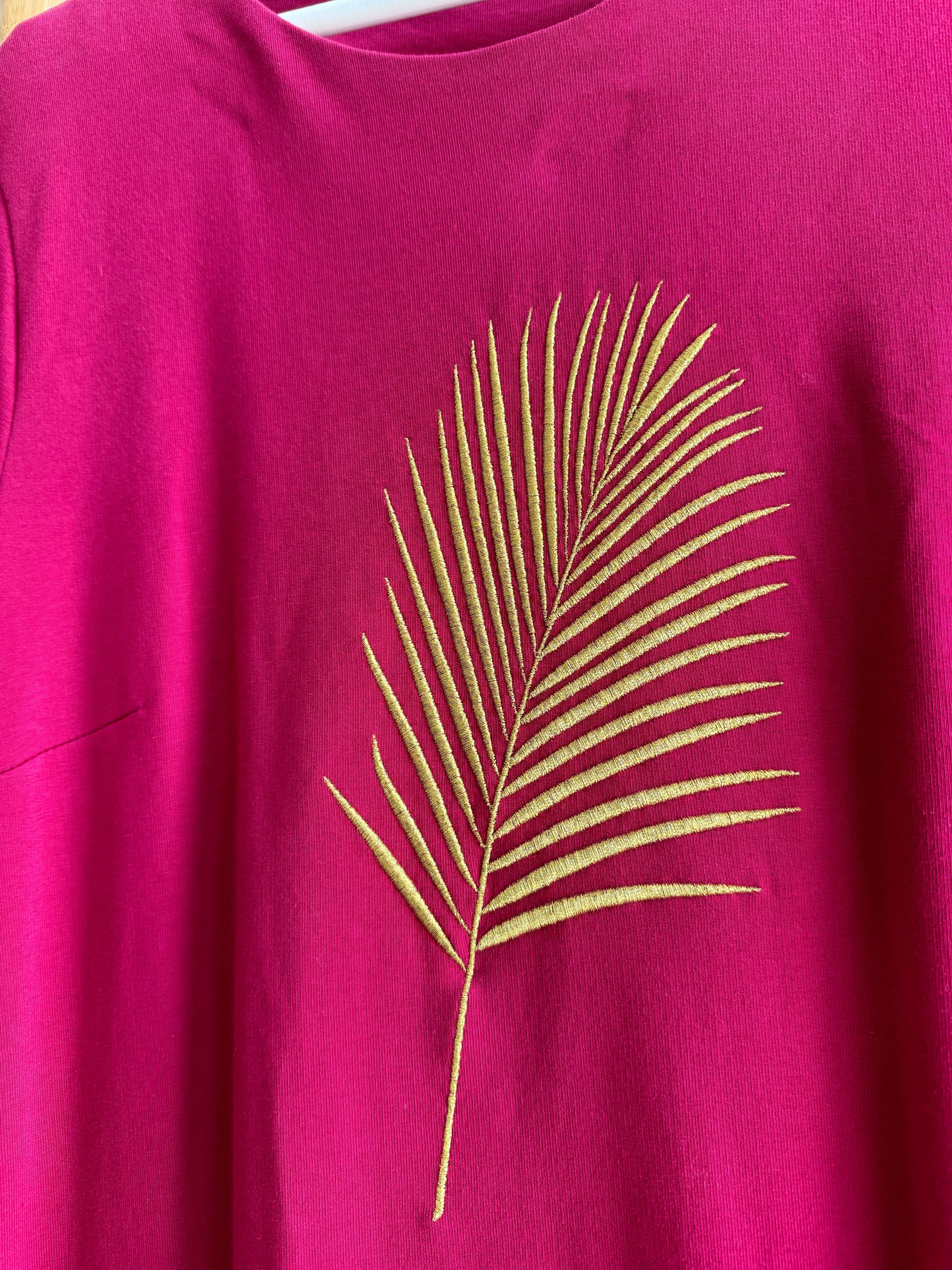 Rožinė suknelė su palme XL dydis - Jukoday