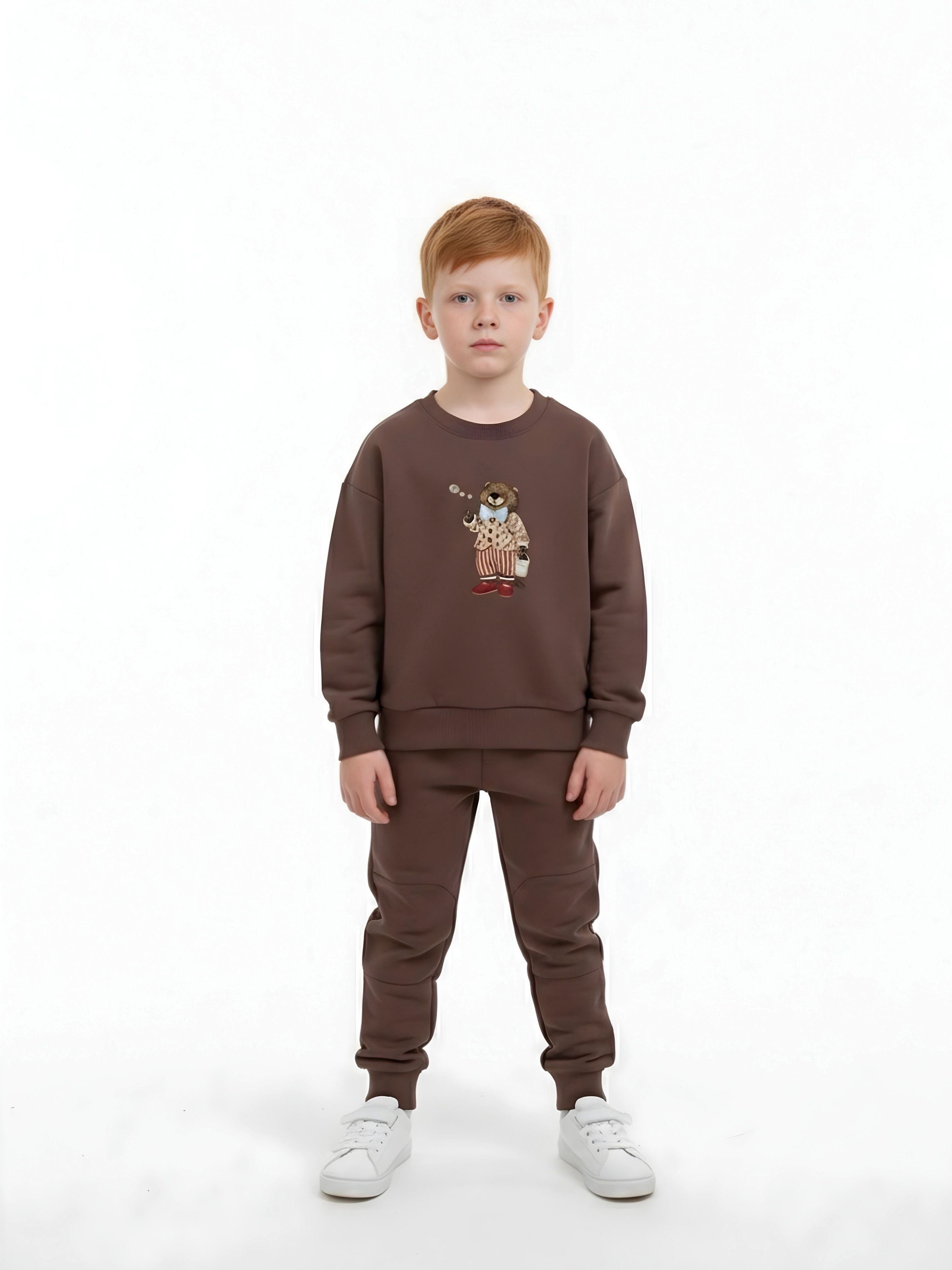 Šokolado spalvos vaikiškas laisvalaikio komplektas | "Bebriukas"