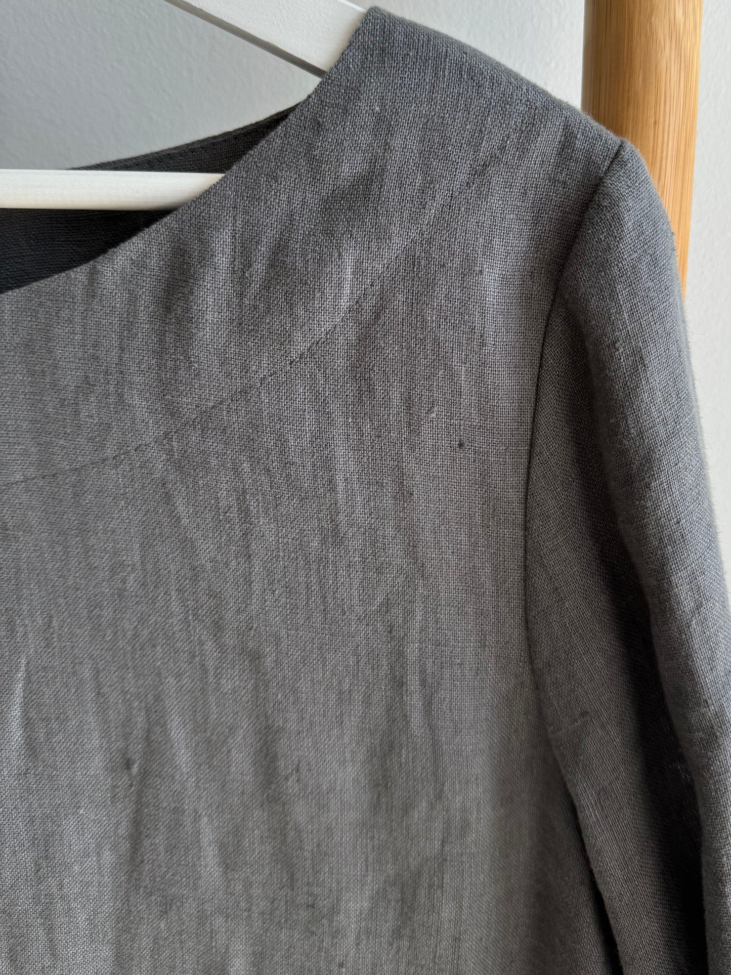 Linen blouse for women | Dark grey