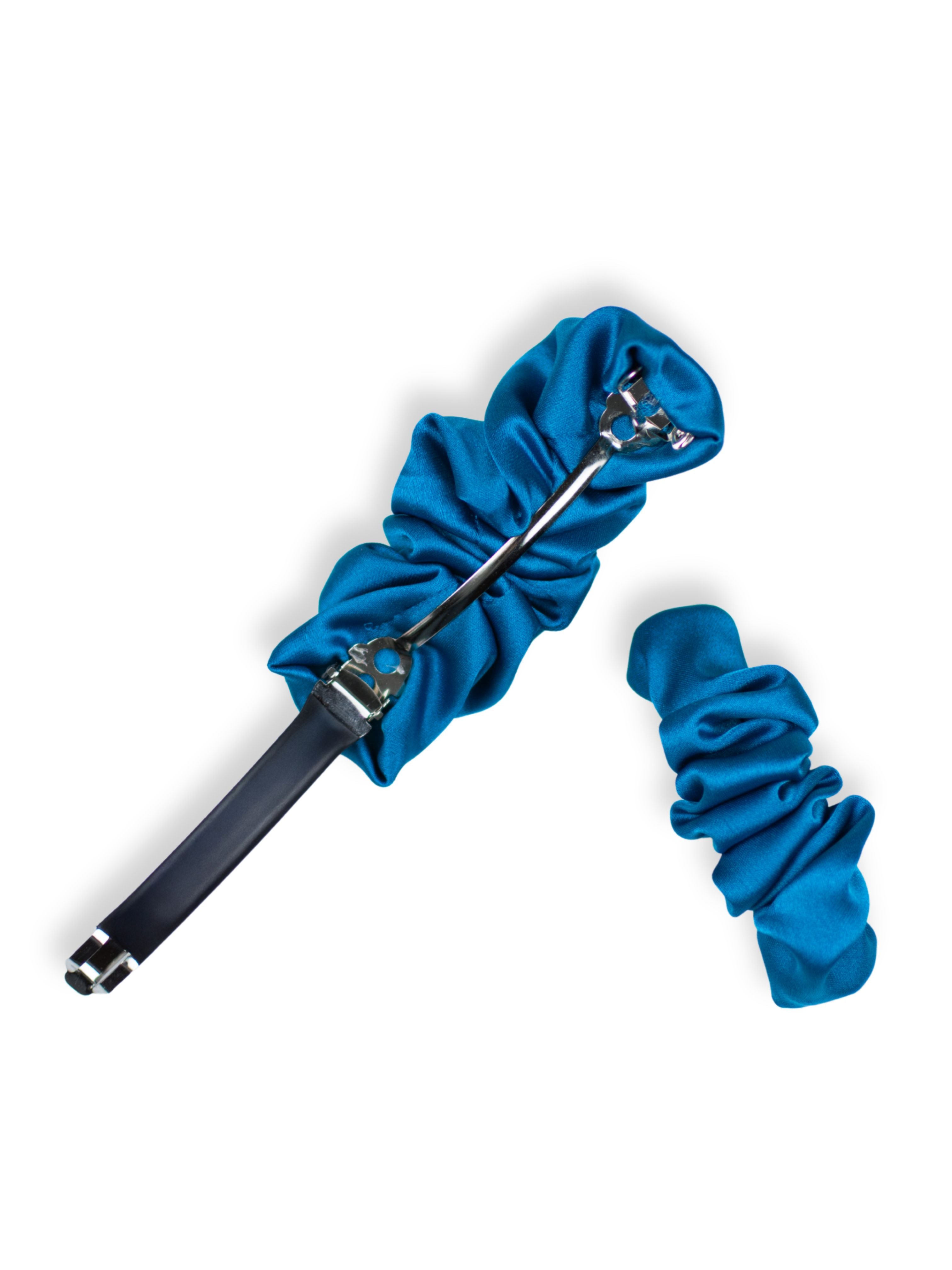 Plaukų segtukas-kruasanas iš šilko "Dreams by the ocean"