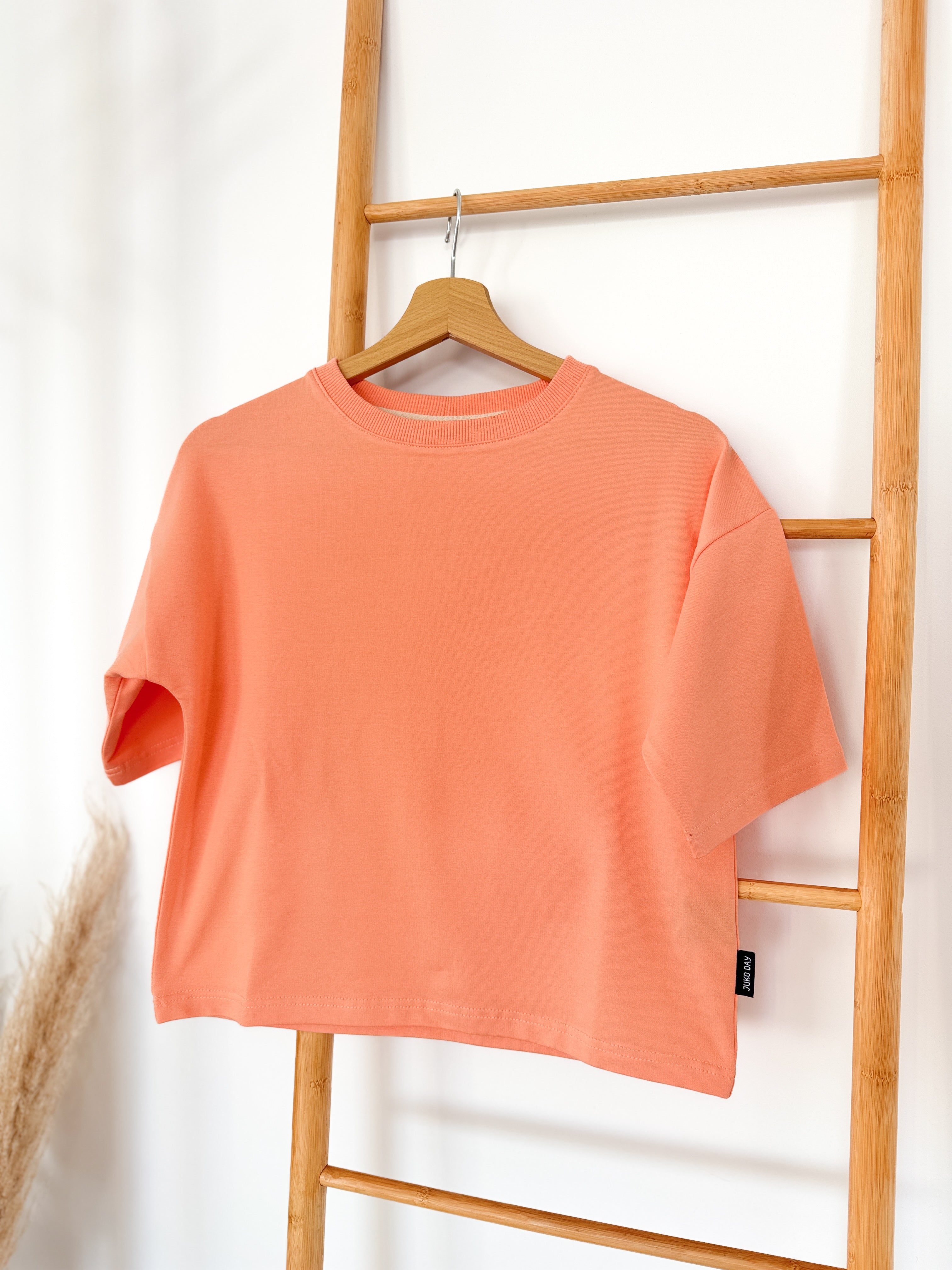 Persiko spalvos, vaikiška palaidinė trumpomis rankovėmis