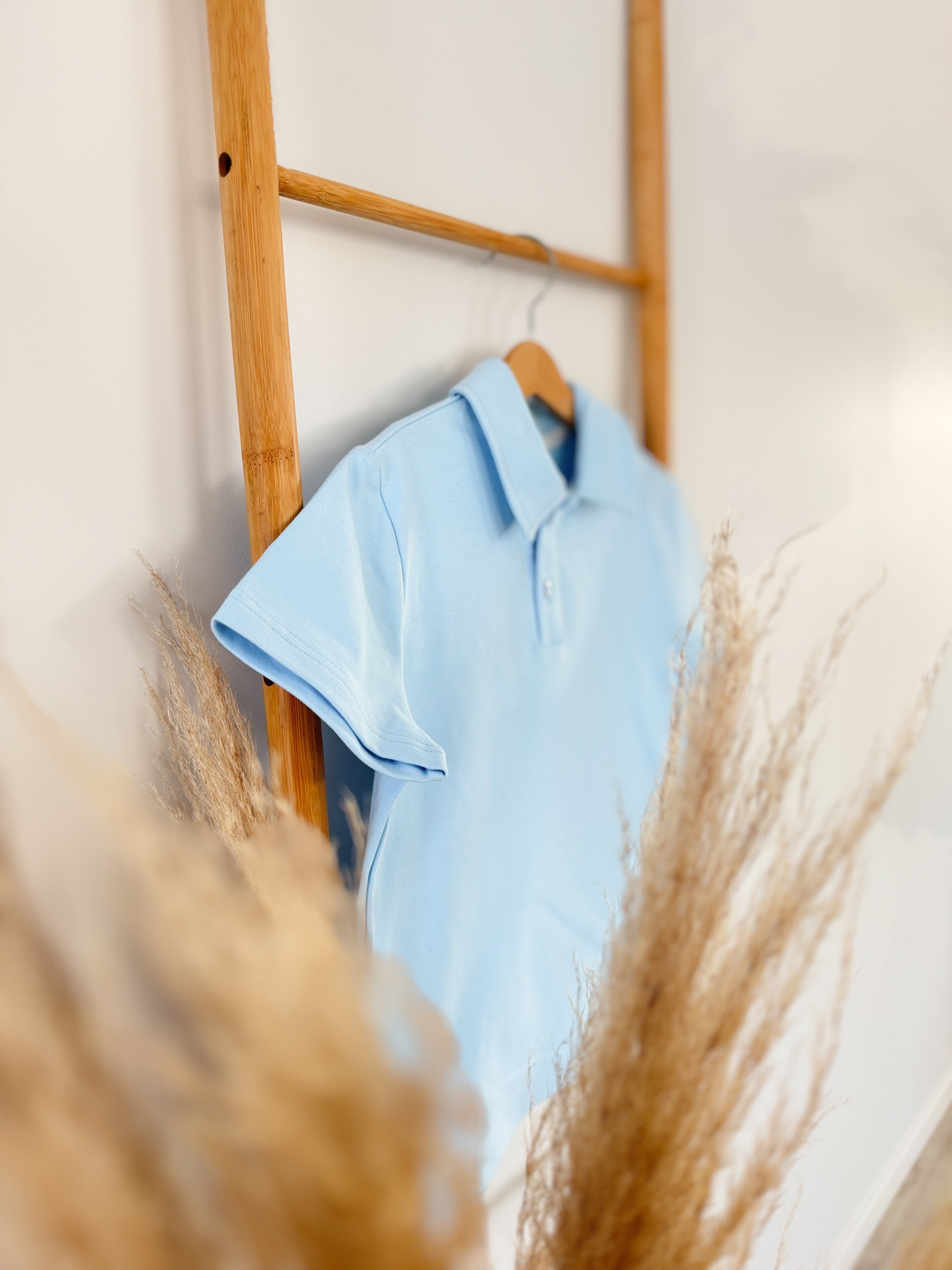 Polo palaidinė žydros spalvos | Tinka į mokyklą