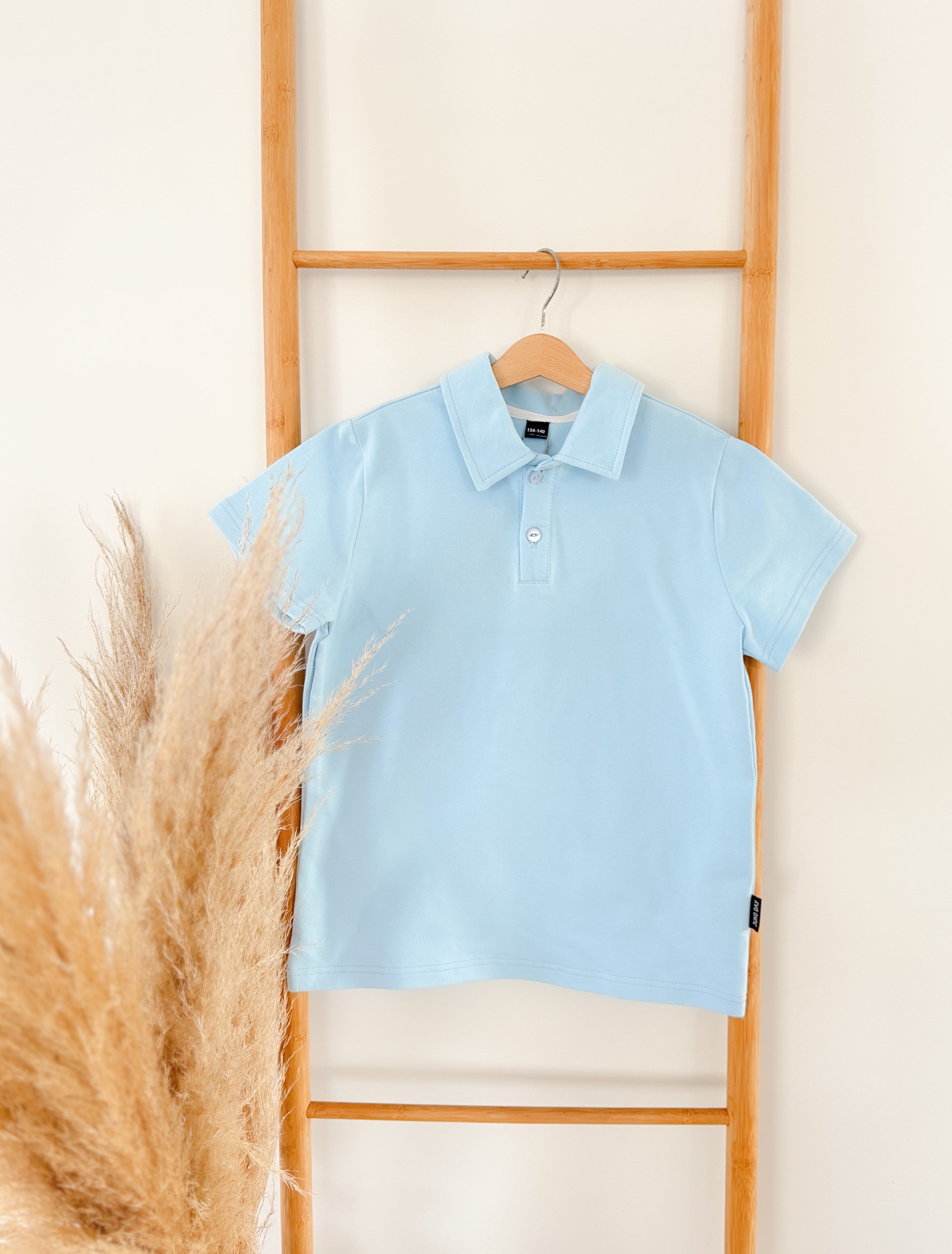 Polo palaidinė žydros spalvos | Tinka į mokyklą