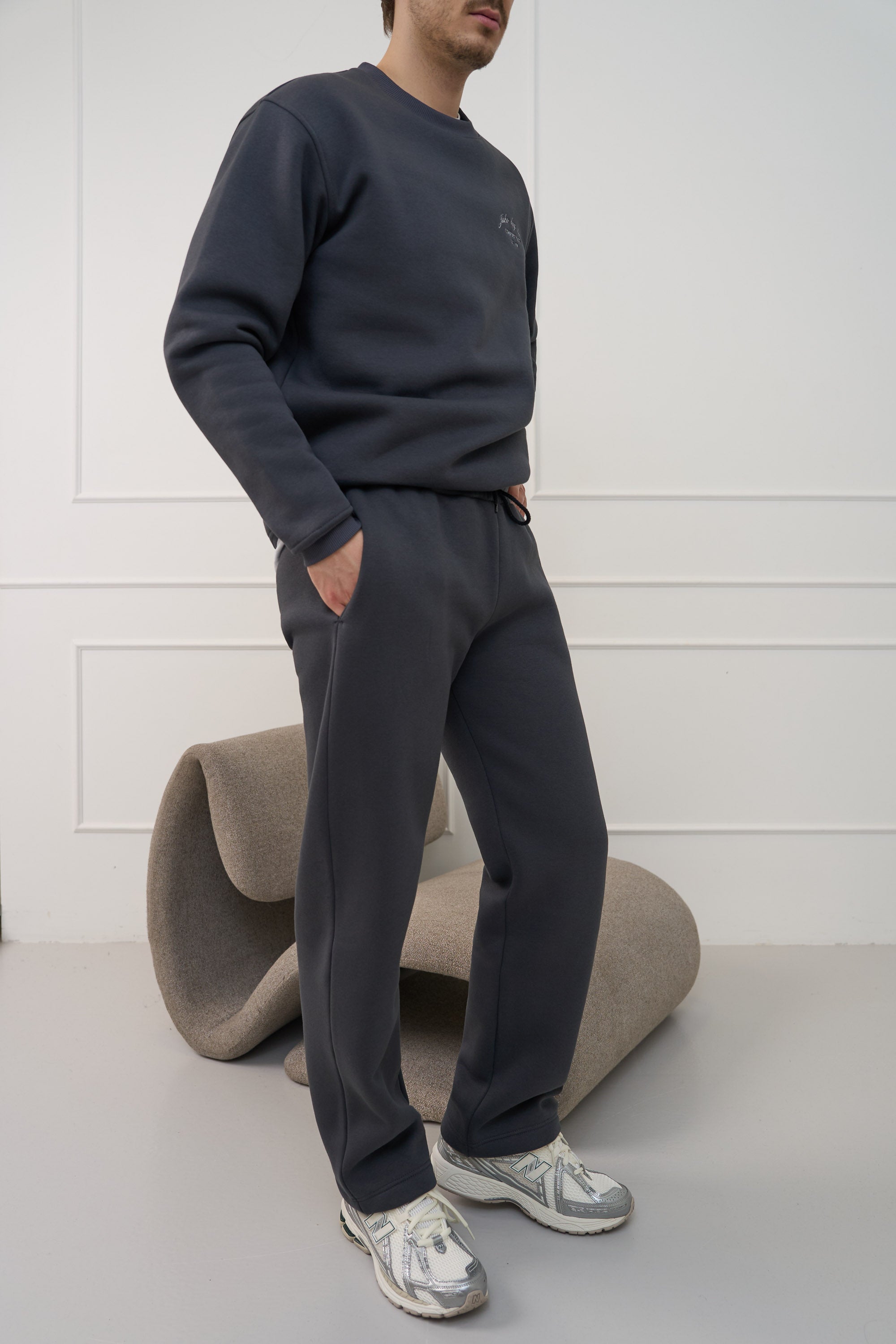 Chaki spalvos, vyriškos plačios kelnės