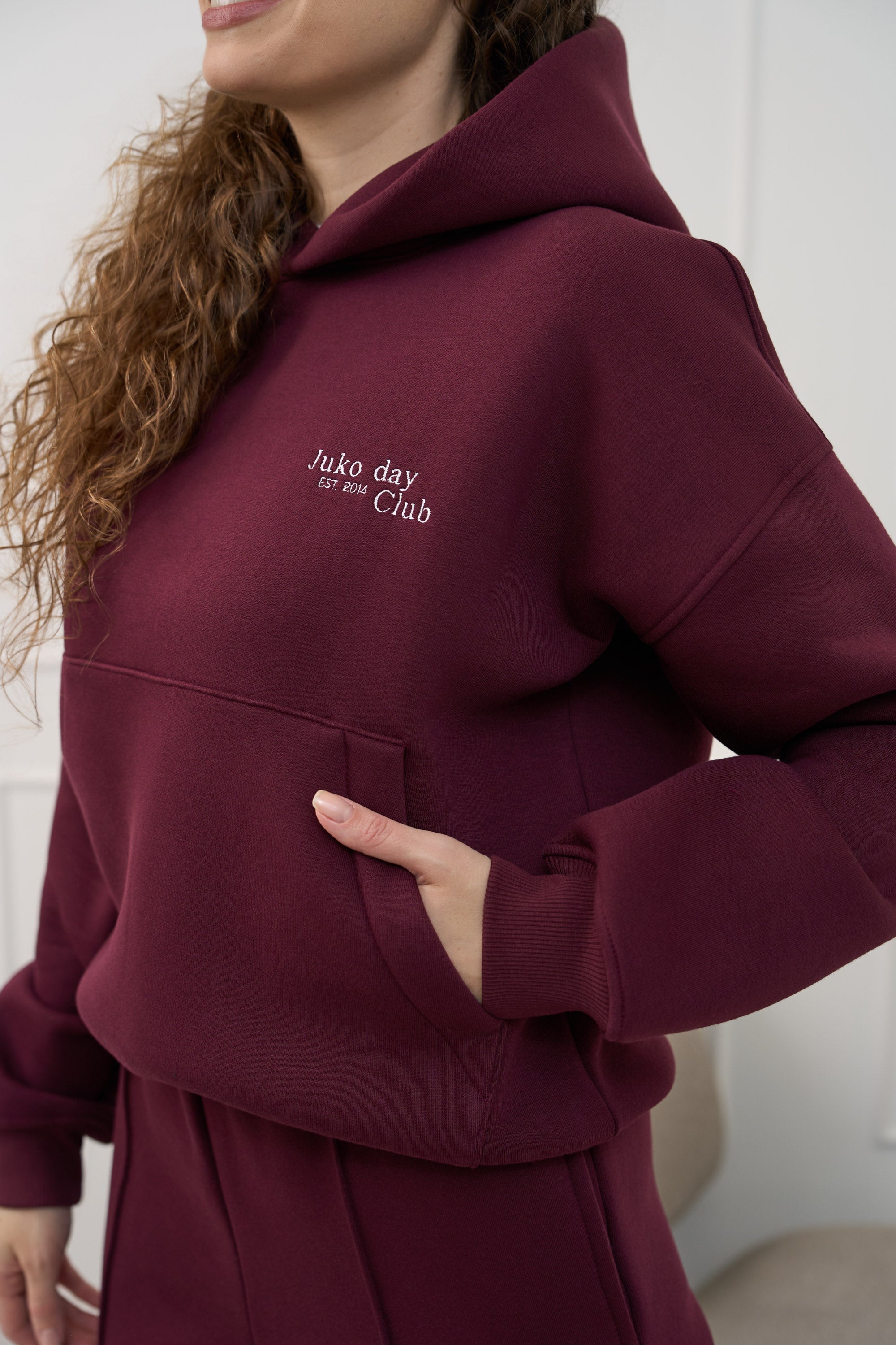 Bordo, plačios kelnės moterims "BURGUNDY" | Su kantu