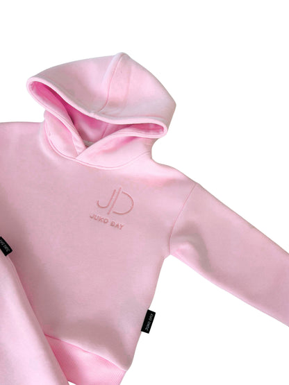 Vaikiškas kostiumėlis iš storo pūko | Švelni šviesiai rožinė