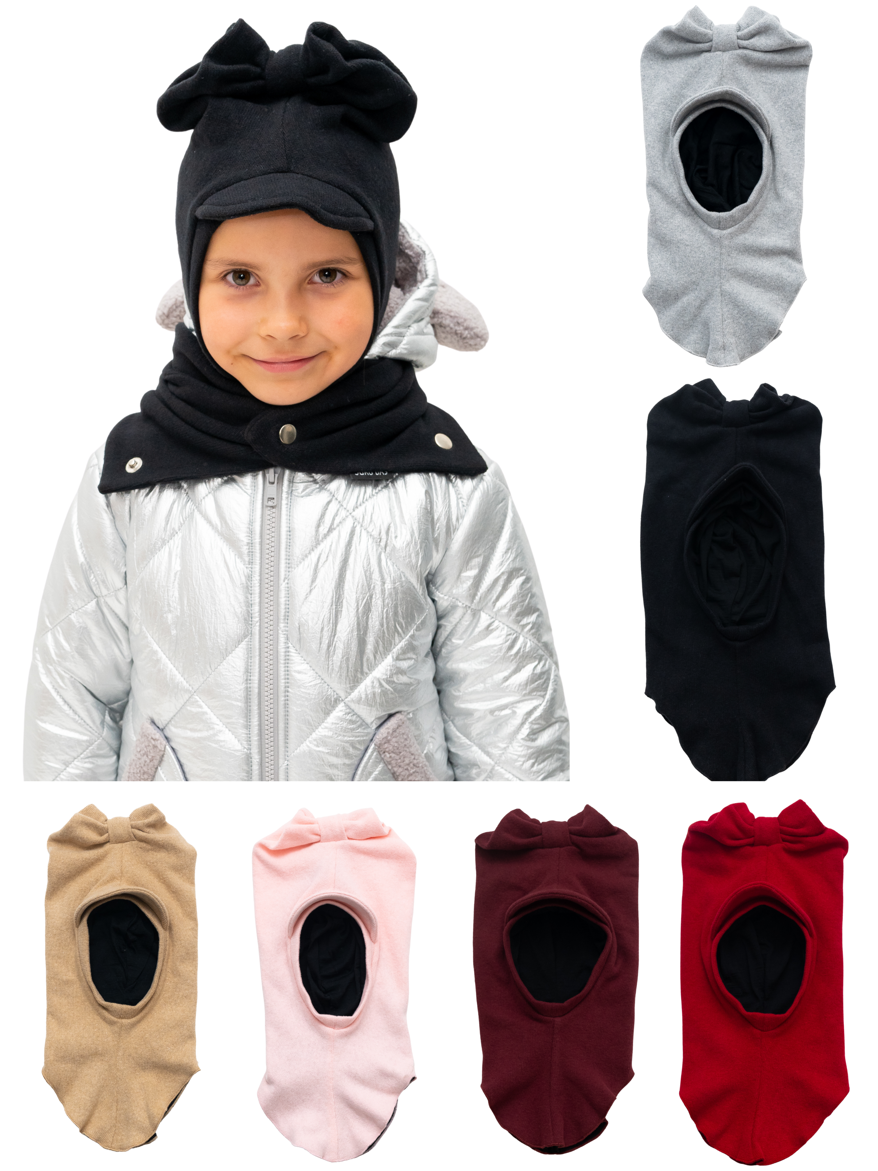 Vaikiškas žieminis šalmukas "Kaspinėlis" su merino vilna - Jukoday