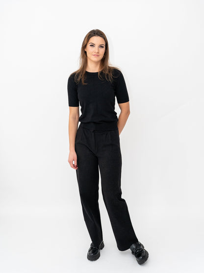 Black women's trousers with wool
