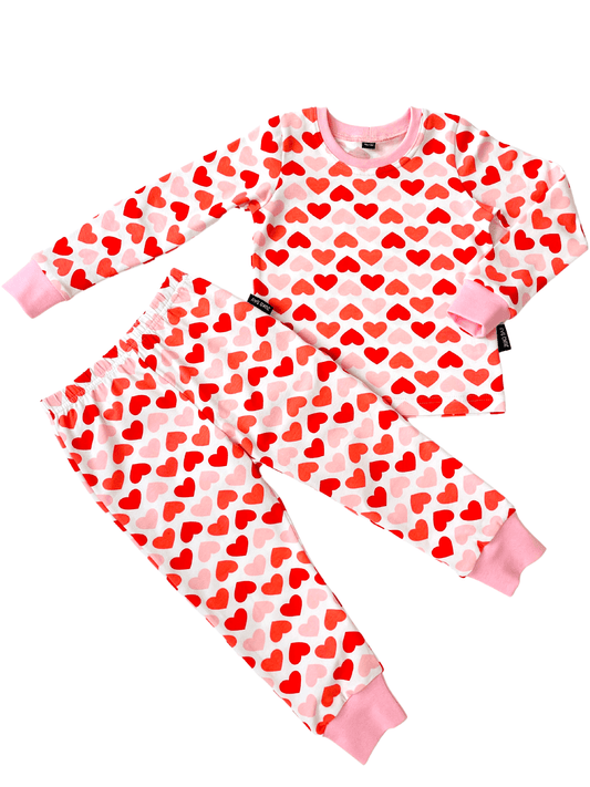 Vaikiška pižama ilgomis rankovėmis "Širdelės"