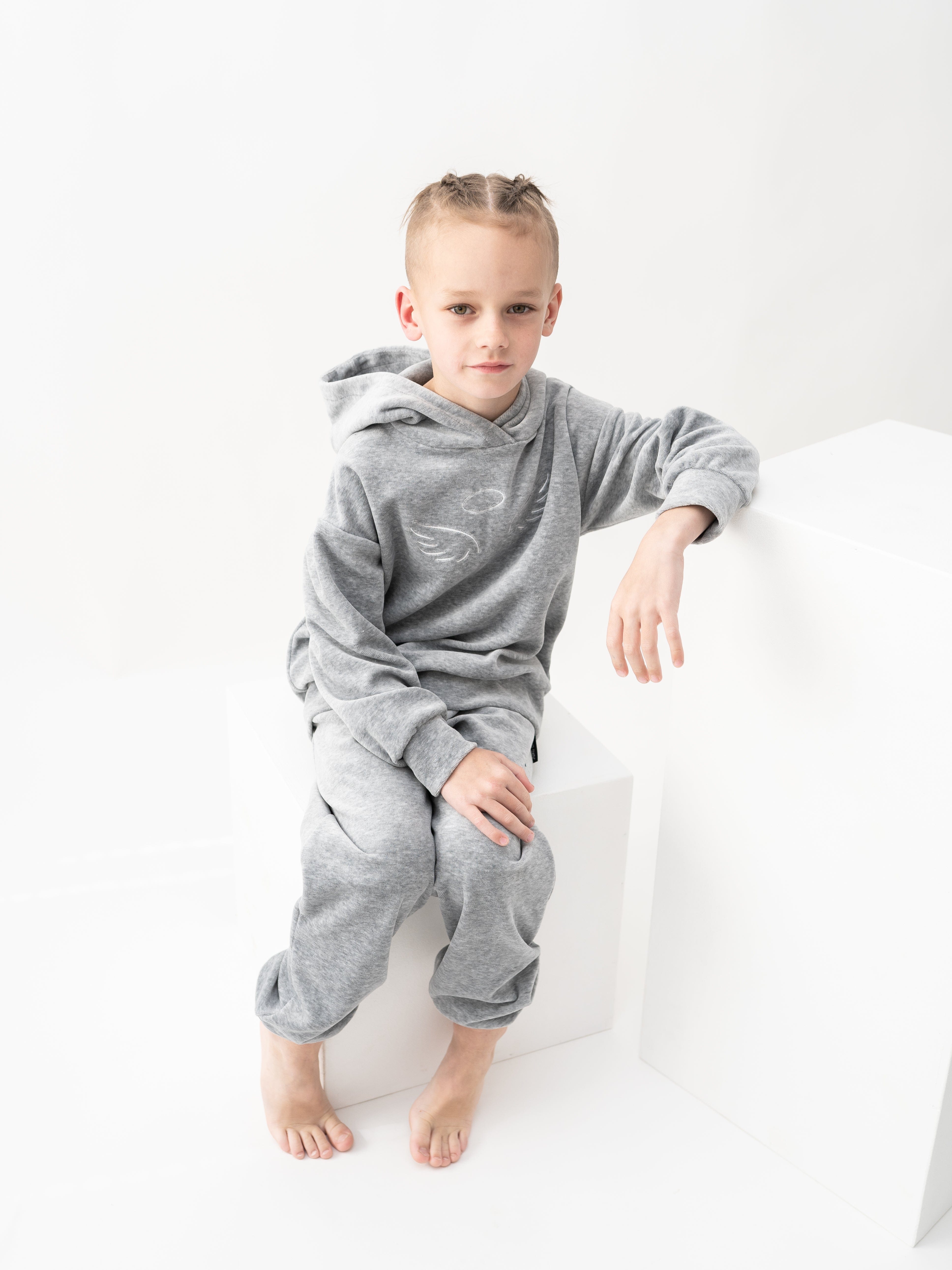 Veliūrinės vaikiškos kelnės "Nice grey" - Jukoday